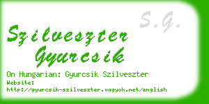 szilveszter gyurcsik business card